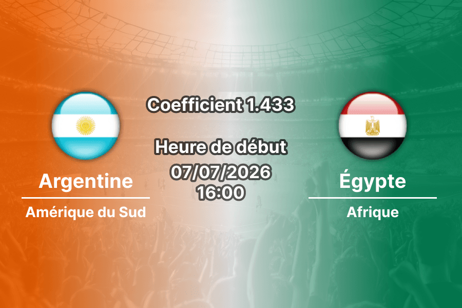 Pronostic Argentine Égypte – Mercedes-Benz Stadium Atlanta, 8e de finale Coupe du Monde 2026, 7 juillet 2026