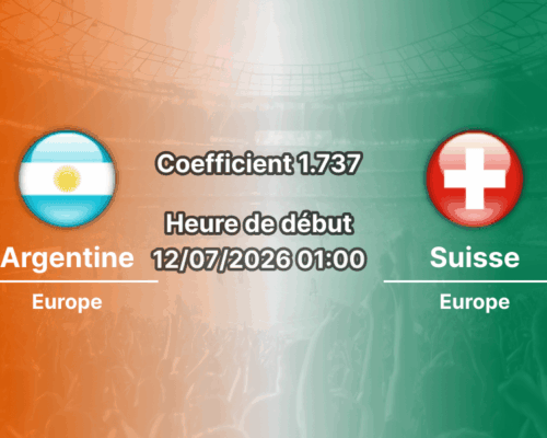 Pronostic Argentine Suisse – Arrowhead Stadium Kansas City, quart de finale Coupe du Monde 2026, 12 juillet 2026