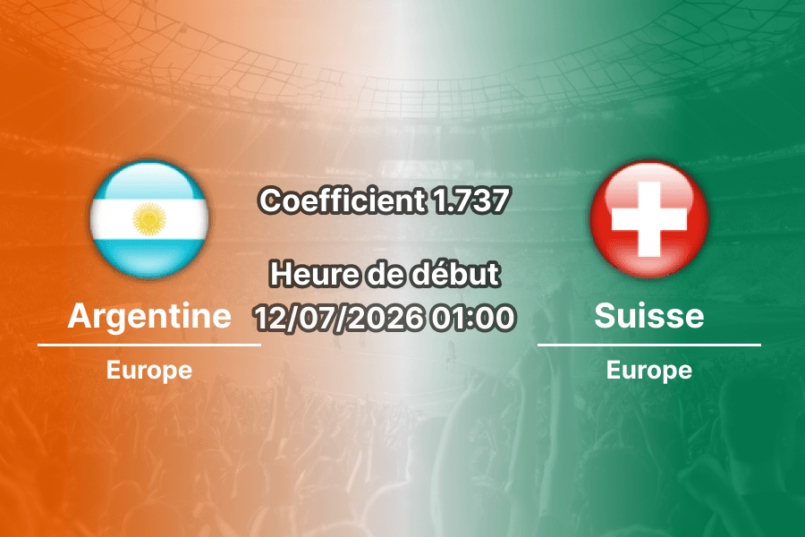Pronostic Argentine Suisse – Arrowhead Stadium Kansas City, quart de finale Coupe du Monde 2026, 12 juillet 2026