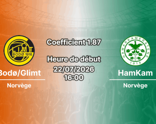 Pronostic Bodø/Glimt HamKam – Aspmyra Stadion Bodø Norvège, Eliteserien 2026, 22 juillet 2026