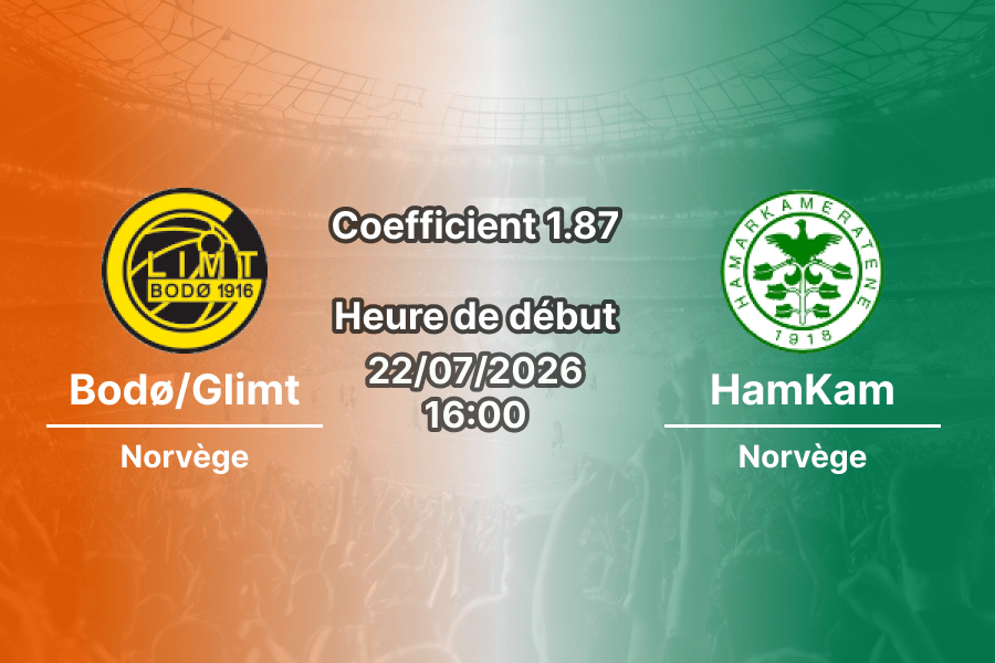 Pronostic Bodø/Glimt HamKam – Aspmyra Stadion Bodø Norvège, Eliteserien 2026, 22 juillet 2026
