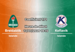 Pronostic Breidablik Keflavik – Stade Kopavogsvollur, Islande Urvalsdeild Tour 14, 13 juillet 2026