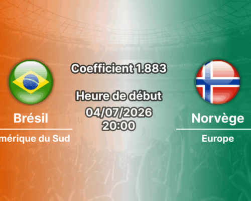 Pronostic Brésil Norvège – MetLife Stadium East Rutherford, 8e de finale Coupe du Monde 2026, 5 juillet 2026