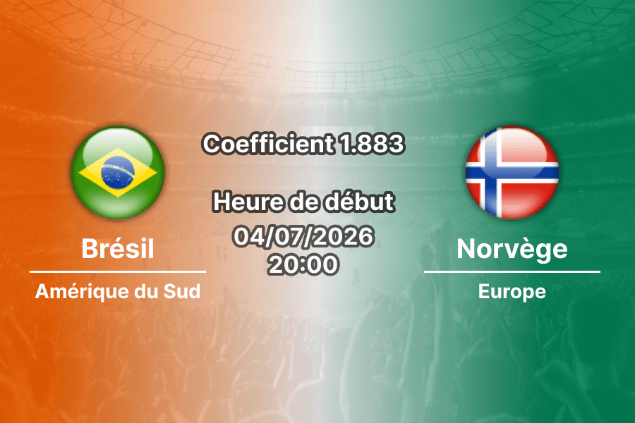 Pronostic Brésil Norvège – MetLife Stadium East Rutherford, 8e de finale Coupe du Monde 2026, 5 juillet 2026