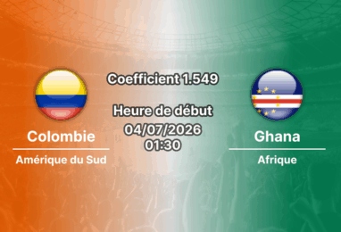 Pronostic Colombie Ghana – Arrowhead Stadium Kansas City, 16e de finale Coupe du Monde 2026, 4 juillet 2026