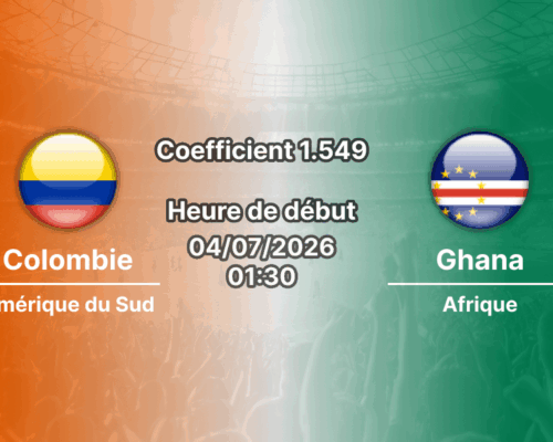 Pronostic Colombie Ghana – Arrowhead Stadium Kansas City, 16e de finale Coupe du Monde 2026, 4 juillet 2026