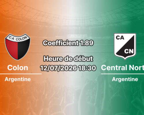 Pronostic Colon Central Norte – Stade Estanislao Lopez Santa Fe, Primera B Nacional Argentine, 12 juillet 2026