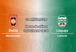 Pronostic Dečić Liepaja – Stade Tusko Polje Tuzi, Ligue Conférence UEFA Q1 match retour, 15 juillet 2026