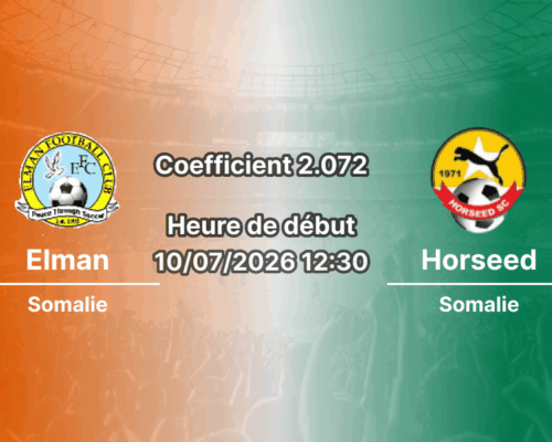 Pronostic Elman Horseed – Mogadishu Stadium, Somalie Premier League, 10 juillet 2026