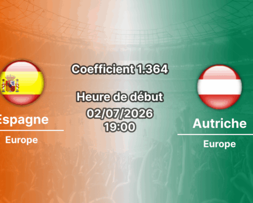 Pronostic Espagne Autriche – SoFi Stadium Inglewood, 16e de finale Coupe du Monde 2026, 2 juillet 2026