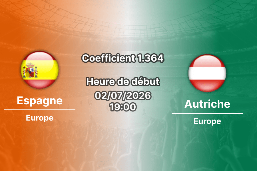 Pronostic Espagne Autriche – SoFi Stadium Inglewood, 16e de finale Coupe du Monde 2026, 2 juillet 2026