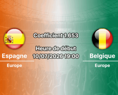 Pronostic Espagne Belgique – SoFi Stadium Inglewood, quart de finale Coupe du Monde 2026, 10 juillet 2026