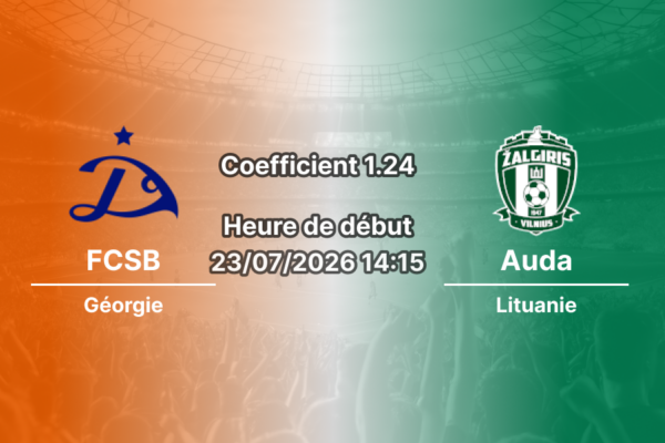 Pronostic FCSB Auda – Arena Națională Bucarest Roumanie, Ligue Conférence UEFA 2e tour qualificatif aller, 23 juillet 2026