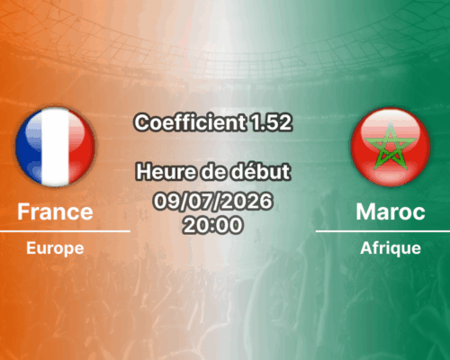 Pronostic France Maroc – Gillette Stadium Foxborough, quart de finale Coupe du Monde 2026, 9 juillet 2026