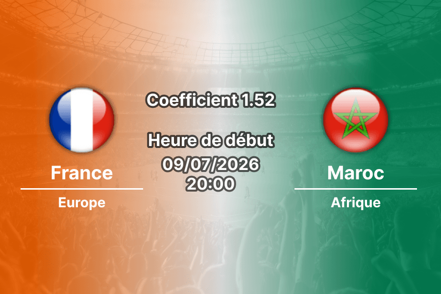 Pronostic France Maroc – Gillette Stadium Foxborough, quart de finale Coupe du Monde 2026, 9 juillet 2026