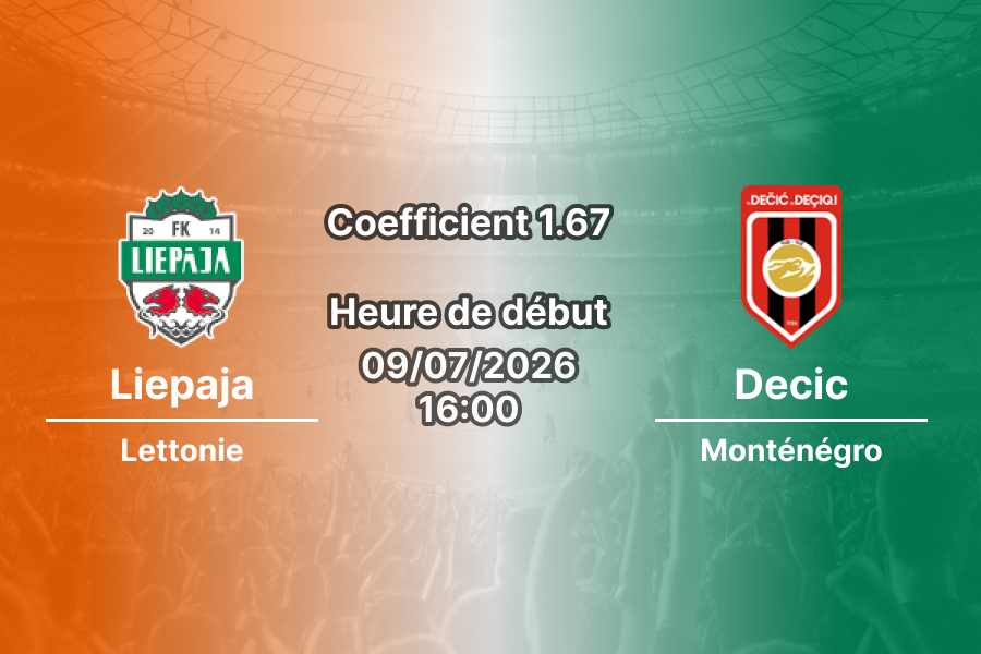 Pronostic Liepaja Decic – Daugavas stadions Liepāja, Ligue Conférence UEFA Q1, 9 juillet 2026