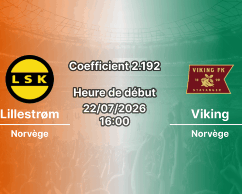 Pronostic Lillestrøm Viking – Arasen Lillestrøm Norvège, Eliteserien 2026, 22 juillet 2026