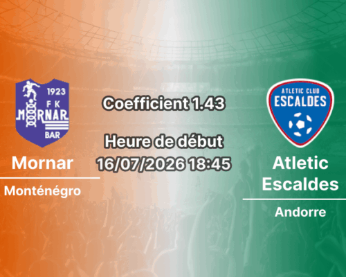 Pronostic Mornar Atletic Club Escaldes – Stade Podgorica City, Ligue Conférence UEFA 1er tour qualif retour 16 juillet 2026