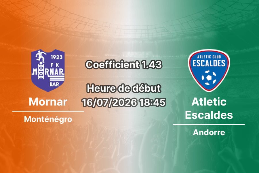 Pronostic Mornar Atletic Club Escaldes – Stade Podgorica City, Ligue Conférence UEFA 1er tour qualif retour 16 juillet 2026