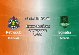 Pronostic Petrocub Egnatia – Stade Zimbru Chișinău, Ligue des Champions 1er tour qualificatif, 8 juillet 2026