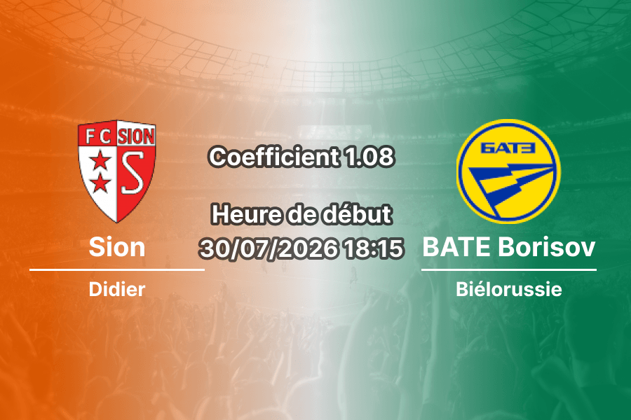 Pronostic Sion BATE Borisov – Stade de Tourbillon Sion, Conference League 2026-27, 30 juillet