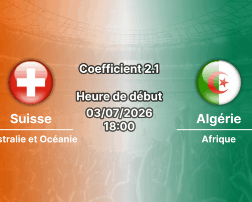 Pronostic Suisse Algérie – BC Place Vancouver, 16e de finale Coupe du Monde 2026, 3 juillet 2026