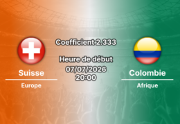 Pronostic Suisse Colombie – BC Place Vancouver, 8e de finale Coupe du Monde 2026, 7 juillet 2026