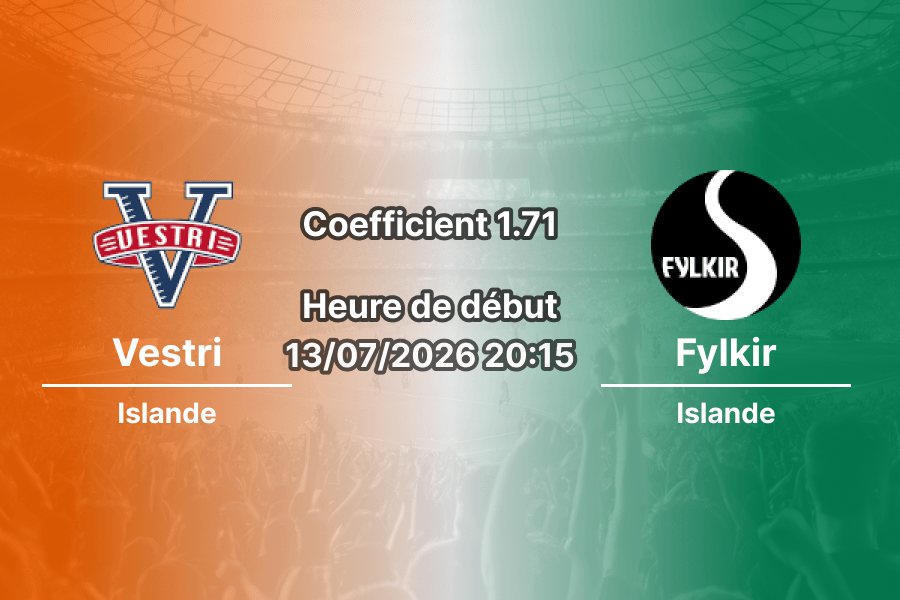 Pronostic Vestri Fylkir – Stade Kerecis Isafjordur, Islande 1ère Division Tour 13, 13 juillet 2026