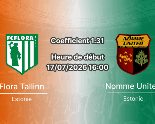 Pronostic Flora Nomme United – A. Le Coq Arena Tallinn, Meistriliiga Tour 20, 17 juillet 2026