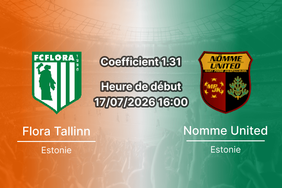 Pronostic Flora Nomme United – A. Le Coq Arena Tallinn, Meistriliiga Tour 20, 17 juillet 2026