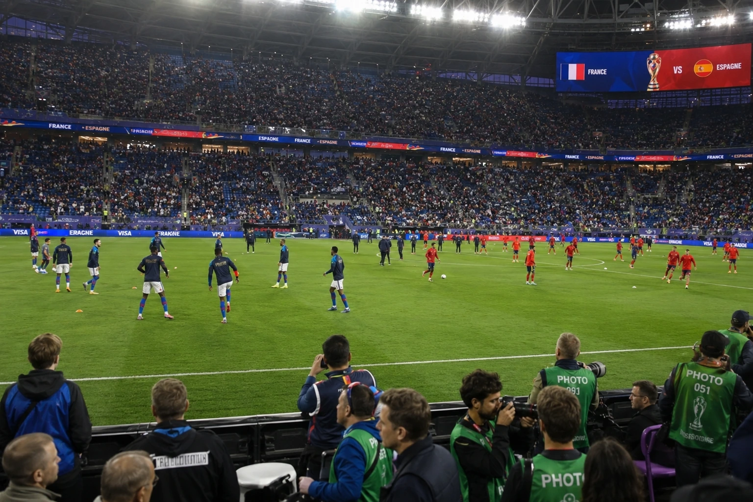 Ambiance de stade avant France – Espagne, demi-finale de la Coupe du Monde 2026