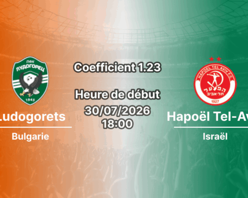 Pronostic Ludogorets Hapoël Tel-Aviv – Ludogorets Arena Razgrad, Conference League 2026-27, 30 juillet