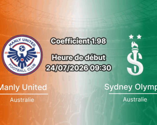 Pronostic Manly United Sydney Olympic – Cromer Park Sydney, NPL NSW Round 25, 24 juillet 2026