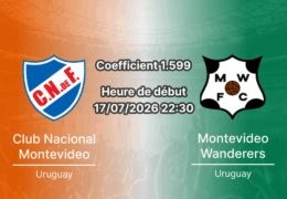 Pronostic Nacional Montevideo Wanderers – Gran Parque Central, Torneo Intermedio Serie B, 17 juillet 2026