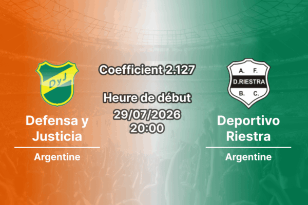 Pronostic Defensa y Justicia Deportivo Riestra – Estadio Norberto Tomaghello, Clausura 2026, 29 juillet