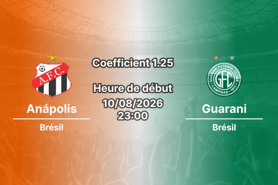 Pronostic Anápolis Guarani – Estádio Jonas Duarte, Anápolis, Brasileirão Série C Journée 16, 10 août 2026