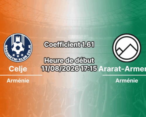 Pronostic Celje Ararat-Armenia — Stadion Zdežele, Ligue des Champions 2026/27, Celje, 11 août 2026
