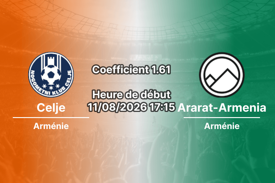 Pronostic Celje Ararat-Armenia — Stadion Zdežele, Ligue des Champions 2026/27, Celje, 11 août 2026