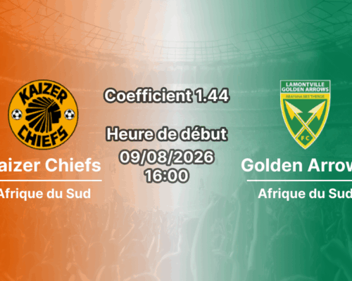 Pronostic Kaizer Chiefs Lamontville Golden Arrows – FNB Stadium Soccer City, Johannesburg, MTN8 2026/27 Quart de finale 9 août 2026