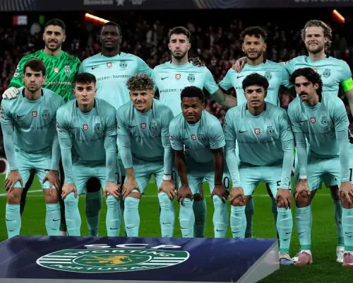 Ousmane Diomandé avec le Sporting CP avant un match de Ligue des Champions au stade San Mamés