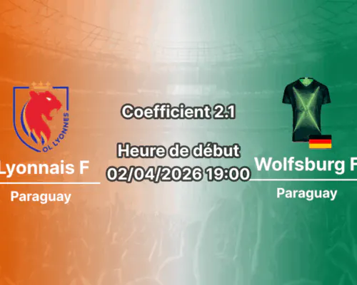 Pronostic Olympique Lyonnais – VfL Wolfsburg quart de finale retour UEFA Women's Champions League 2026 – analyse cotes et paris au Parc Olympique Lyonnais