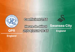 Pronostic QPR – Swansea 21/04/2026 : forme, statistiques et paris recommandés. L'analyse de Kouadio Yao sur Bookmakers225.ci.