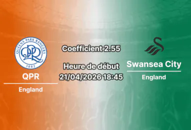Pronostic QPR – Swansea 21/04/2026 : forme, statistiques et paris recommandés. L'analyse de Kouadio Yao sur Bookmakers225.ci.
