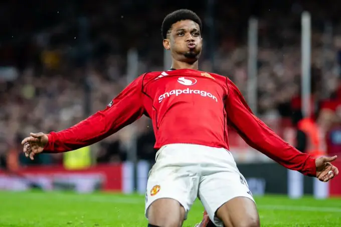 Amad Diallo ailier droit de Manchester United en action en Premier League saison 2025-2026