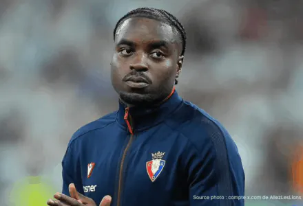 Enzo Boyomo international camerounais lors d'un match avec la sélection du Cameroun