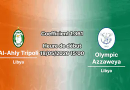 Pronostic Al-Ahly Tripoli Olympic Azzaweya au Tarhunah Stadium, Libyan Premier League playoffs 18 mai 2026