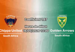 Pronostic Chippa United Golden Arrows au Nelson Mandela Bay Stadium Gqeberha, Betway Premiership 16 mai 2026