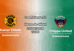 Pronostic Kaizer Chiefs Chippa United au Moses Mabhida Stadium Durban, Betway Premiership Round 30 23 mai 2026