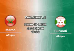 Pronostic Maroc Burundi au Complexe Mohammed VI Maâmora, préparation Coupe du Monde 2026 26 mai 2026
