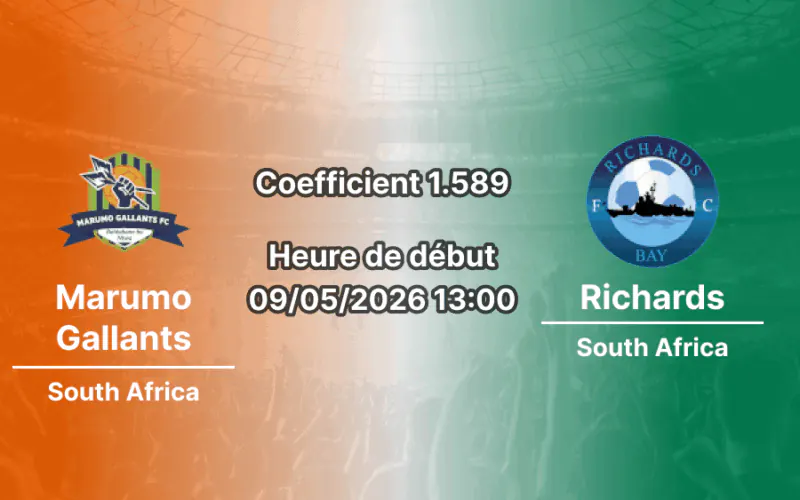 Pronostic Marumo Gallants Richards Bay — Dr Petrus Molemela Stadium Bloemfontein, journée 28 Betway Premiership 9 mai 2026